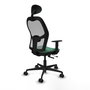 Piqueras y Crespo Chaise de Bureau Jorquera avec Appui-tête Vert émeraude et Gris