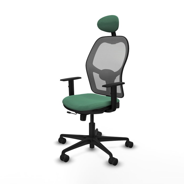 Piqueras y Crespo Chaise de Bureau Jorquera avec Appui-tête Vert émeraude et Gris