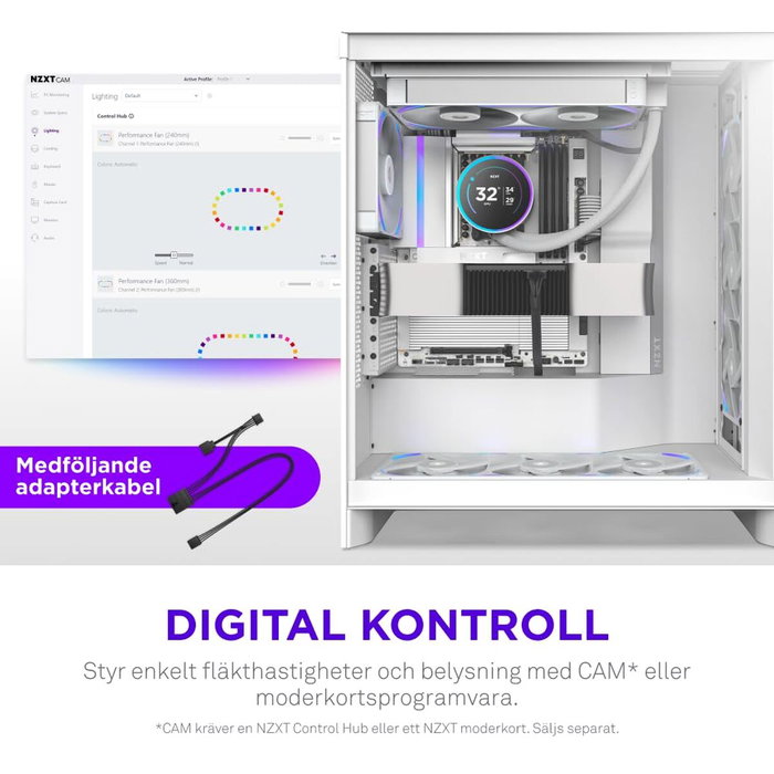 NZXT F140X RGB Blanc - Ventilateur PC 140 mm