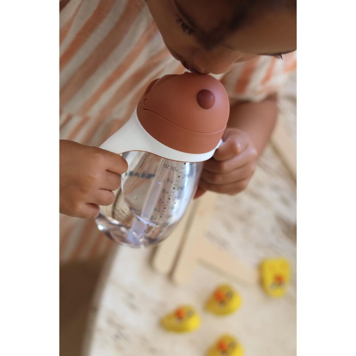 Béaba Verre d'Apprentissage avec paille 300 ml Terracota Béaba Verre d'Apprentissage avec paille 300 ml Terracota