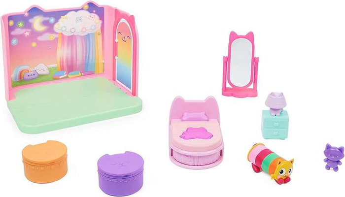 Spin Master Gabby's Dollhouse - Chambre Deluxe Maison de Poupées avec Figurine et Accessoires, 19.05x25.72x8.57 cm, Jouet en Plastique