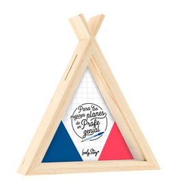 LOVELY STORY - Hucha Tipi Tirelire en Bois pour Enseignant, Dimensions : 18.5 x鑪16.5 x 5 cm