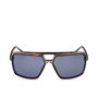 Guess Lunettes de Soleil GU00076 52V, Modèle Homme Classique Explorer, Monture Havane avec Verres Bleus, Pont 15 mm, Verres 61 mm, Branches 140 mm