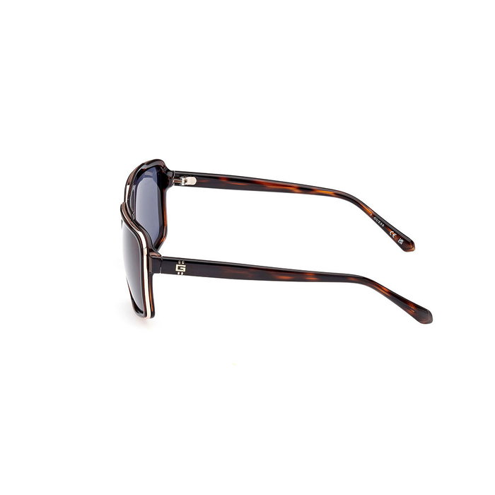 Guess Lunettes de Soleil GU00076 52V, Modèle Homme Classique Explorer, Monture Havane avec Verres Bleus, Pont 15 mm, Verres 61 mm, Branches 140 mm