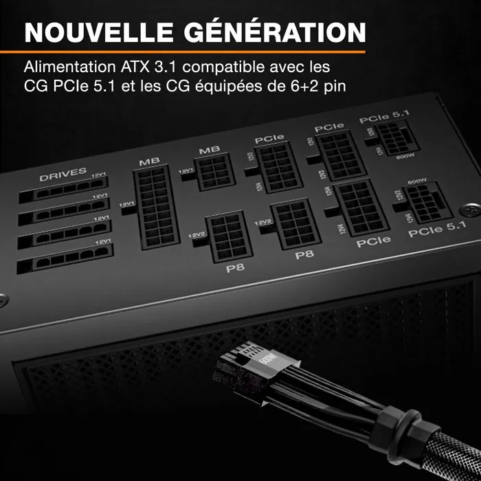 be quiet! Dark Power 14 - Alimentation PC 1200 W - 80 Plus Titanium - Mode ventilateur semi-passif - Connectique modulaire