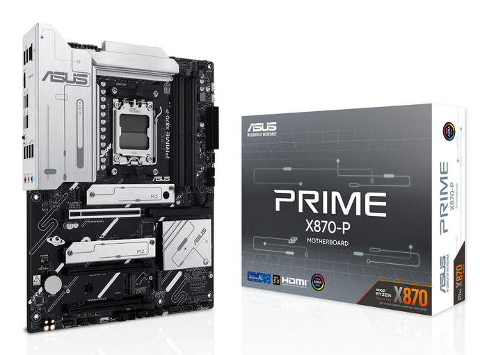 Asus PRIME X870-P, Socket AM5, ATX, Noir