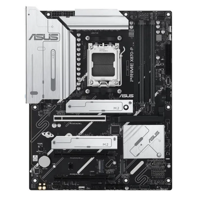 ASUS Carte mère PRIME X870-P pour AMD AM5, Wi-Fi 7, USB4, PCIe 5.0, DDR5, avec 3 ports M.2 et connecteurs USB-C