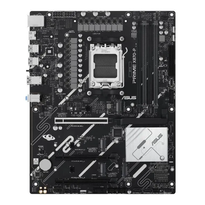 ASUS Carte mère PRIME X870-P pour AMD AM5, Wi-Fi 7, USB4, PCIe 5.0, DDR5, avec 3 ports M.2 et connecteurs USB-C