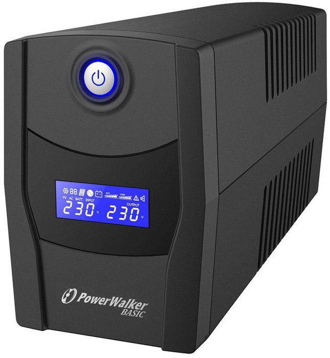 PowerWalker Onduleur Line Interactive VI 1000VA/600W avec sorties 2 x Type F, USB HID, écran LCD et régulation AVR - Série STL