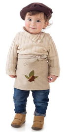 Creaciones Llopis - Déguisement d'artisan marron clair et feuilles, taille 1 à 2 ans, 5 langues (français inclus)