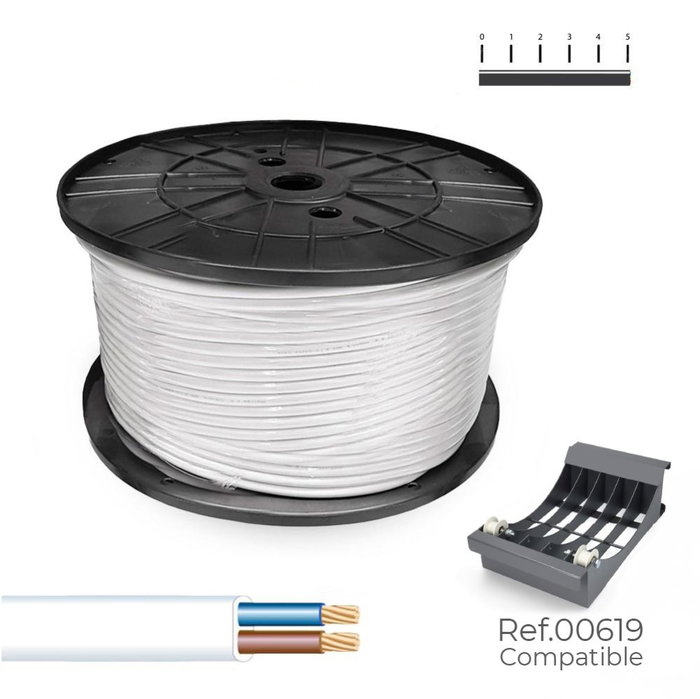 Tuyau pour câble électrique Sediles Blanc 2 x 1,5 mm 200 m h05vvh2-f Tuyau pour câble électrique Sediles Blanc 2 x 1,5 mm 200 m h05vvh2-f
