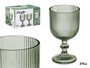 Vivalto Verre Vert Mousse Rayures Verre Copa 370 ml 8,7x16,3x8,7 cm (Set de 24)