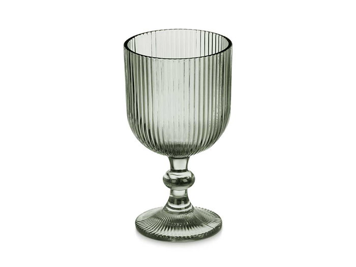 Vivalto Verre Vert Mousse Rayures Verre Copa 370 ml 8,7x16,3x8,7 cm (Set de 24)