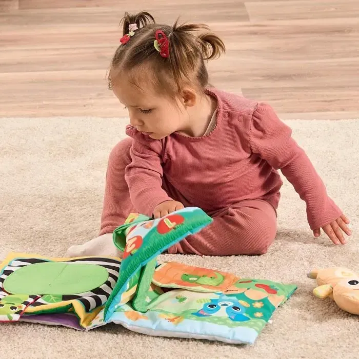 Vtech Baby - Grand Livre Toudoux Des Découvertes - Livre d'éveil en tissu interactif avec peluche ourson, sons et lumières - Jouet pour bébé de 3 à 24 mois