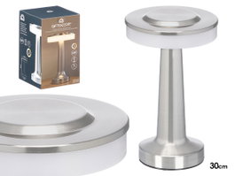 Giftdecor Lampe de Table Space Gris Touch 12x20x12cm Métal Plastique USB-C Rechargeable (Set de 8)