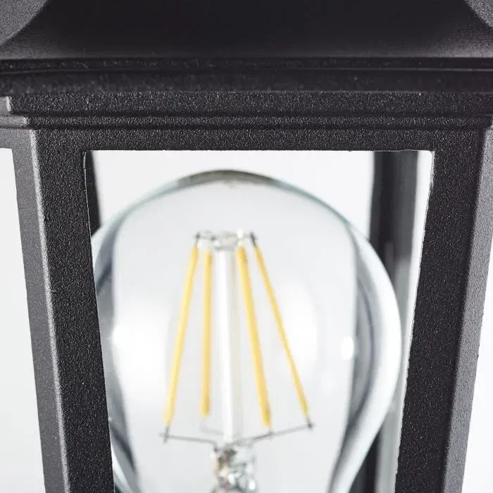 Brilliant CARLEEN - Applique murale extérieure en métal et verre noir, culot E27 max 60W, dimensions H.31 x P.21,5 x L.16,5 cm