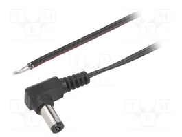 BQ CABLE Câble d'alimentation DC plat 2x0,35mm2, 1,5m, DC 5,5/2,1 angulaire