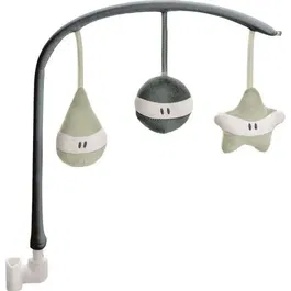 BEABA Arche de jeux Transat Up&Down III - Gris - Favorise l'éveil et la motricité - 3 jouets amovibles (miroir, grelot, sonore) - Lavables machine