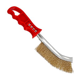 WOLFPACK LINEA PROFESIONAL Cepillo Manual Acero Latonado Mango Rojo 25 cm