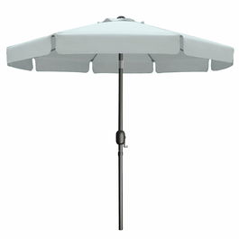 Marbueno Parasol Acero 8 Varillas D300 cm Poliester Blanc Jardin, Piscine, Terrasse