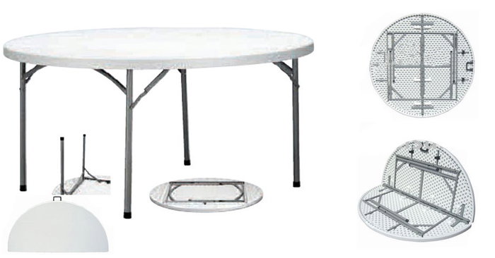 Mesa redonda plegable 150 cm de diamètre x 74 cm de hauteur Mesa redonda plegable 150 cm de diamètre x 74 cm de hauteur