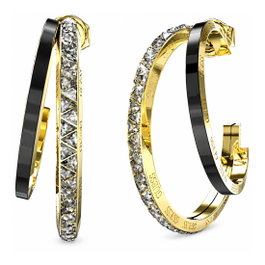 Guess Boucles d'oreilles Trinity Dorées en Acier Inoxydable