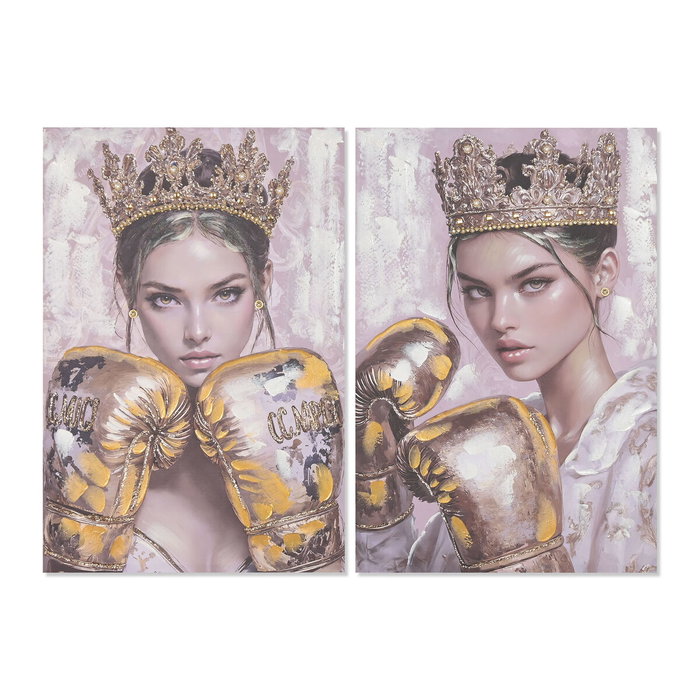 Toile Home ESPRIT Rose Doré Gant de boxe 60 x 3 x 90 cm (2 Unités) Toile Home ESPRIT Rose Doré Gant de boxe 60 x 3 x 90 cm (2 Unités)