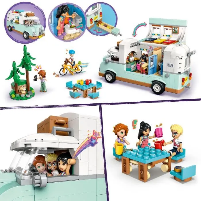 LEGO 42663 Friends Camping-car de l'amitié - Jouet de construction 778 pièces avec mini-poupées pour enfants dès 7 ans