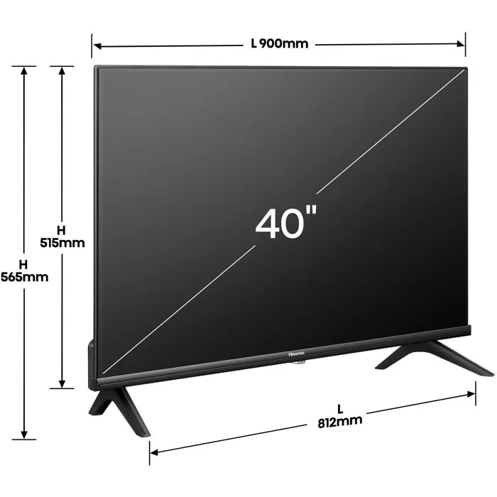Hisense 40A4Q - Téléviseur LED 40 Pouces (100 cm) Full HD 1080p Smart TV WiFi avec 2xHDMI et Ports USB