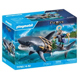 Playmobil Pirate et requin avec mâchoire articulée, 21 pièces