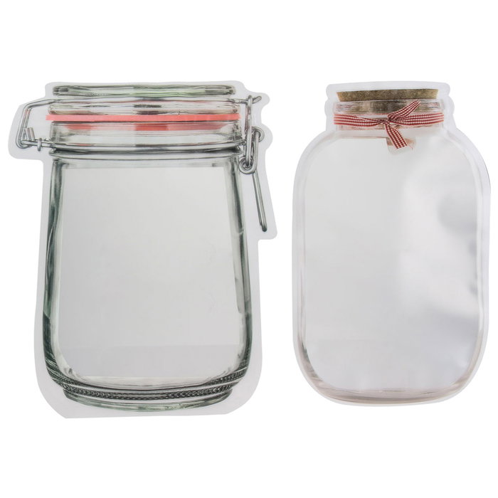 Easy Make Set de 2 sacs à collation transparents en forme de bocal Easy Make Set de 2 sacs à collation transparents en forme de bocal
