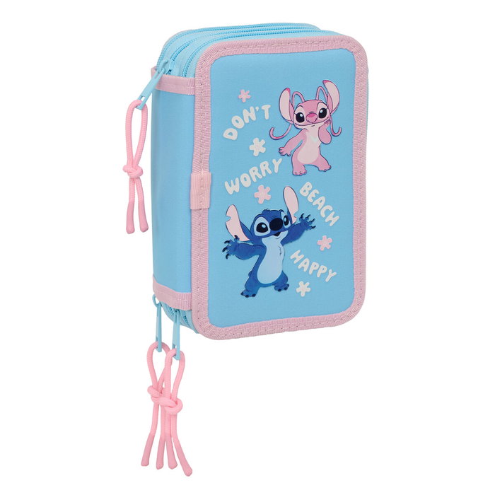 Pochette à crayons triple Lilo & Stitch Happy Bleu ciel 12,5 x 19,5 x 5,5 cm 37 Pièces Pochette à crayons triple Lilo & Stitch Happy Bleu ciel 12,5 x 19,5 x 5,5 cm 37 Pièces