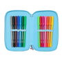 Pochette à crayons triple Lilo & Stitch Happy Bleu ciel 12,5 x 19,5 x 5,5 cm 37 Pièces