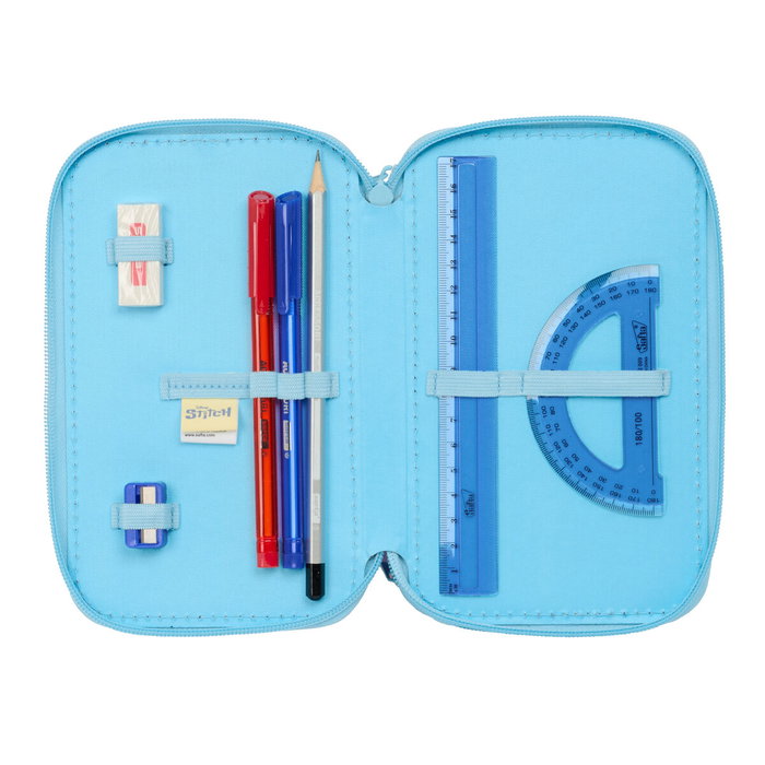 Pochette à crayons triple Lilo & Stitch Happy Bleu ciel 12,5 x 19,5 x 5,5 cm 37 Pièces Pochette à crayons triple Lilo & Stitch Happy Bleu ciel 12,5 x 19,5 x 5,5 cm 37 Pièces