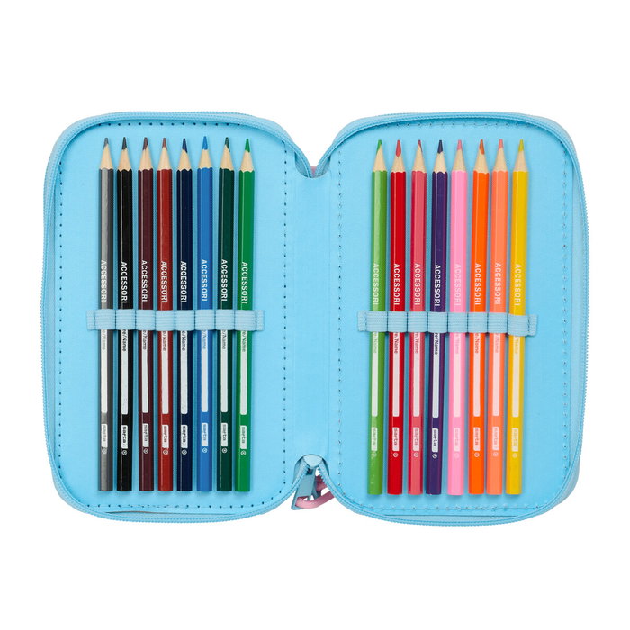 Pochette à crayons triple Lilo & Stitch Happy Bleu ciel 12,5 x 19,5 x 5,5 cm 37 Pièces Pochette à crayons triple Lilo & Stitch Happy Bleu ciel 12,5 x 19,5 x 5,5 cm 37 Pièces