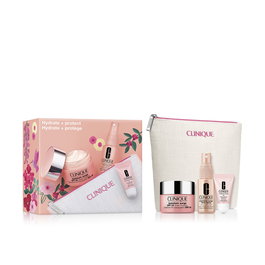 Clinique Moisture Surge Crème Hydratante Légère SPF25 50ml avec Spray Hydratant 30ml, Baume à Lèvres 7ml et Trousse - Coffret de 4 Pièces
