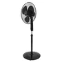 Oceanic Ventilateur de pied sur pied 44 cm 45 W, oscillant, inclinable, télécommande et minuterie, 3 vitesses, 125 cm réglable, noir