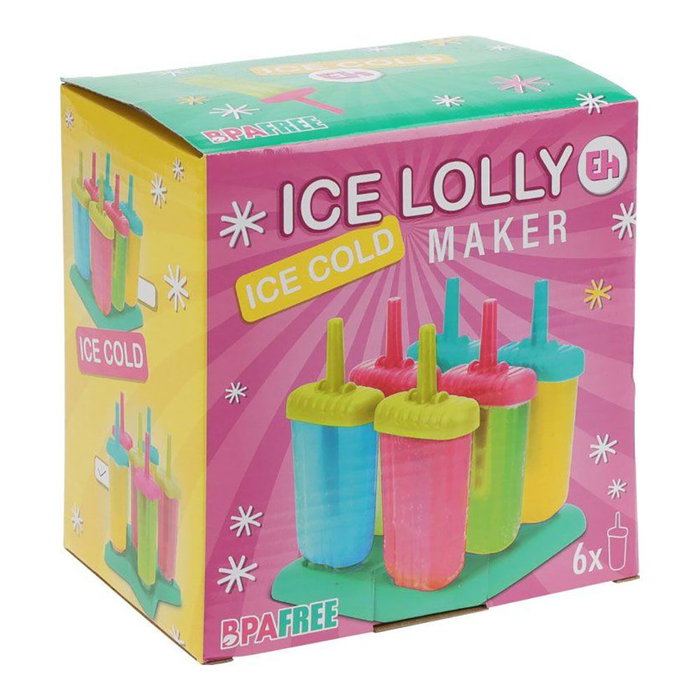 Excellent Houseware Set de 6 moules pour glaces à l'eau couleurs assorties
