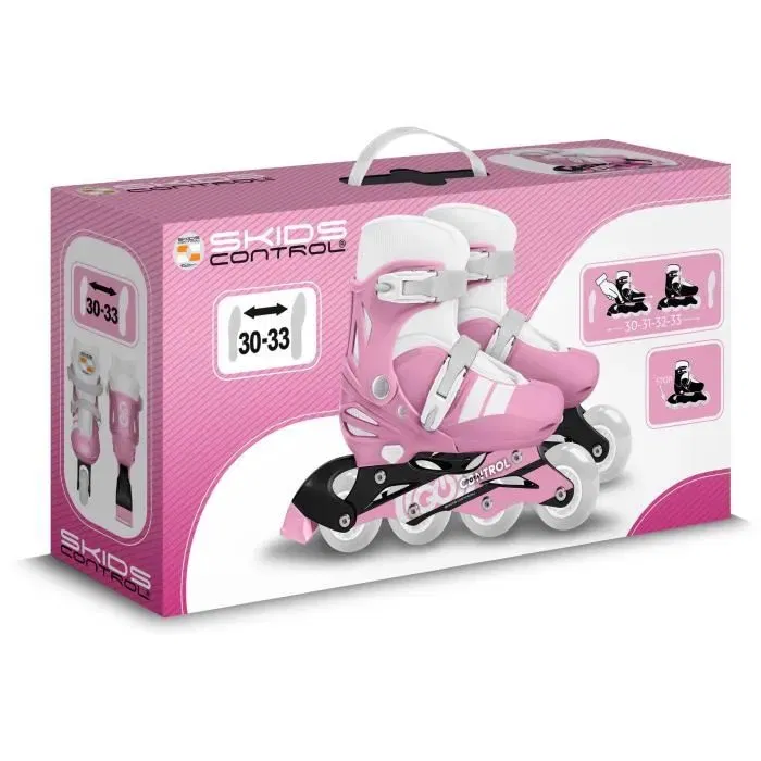 Stamp Patins en Ligne Ajustables STAMP SKIDS CONTROL pour Enfants (6 ans et +) - Taille 30-33 - Rose - Frein Arrière, Roulements à Billes 608Z Stamp Patins en Ligne Ajustables STAMP SKIDS CONTROL pour Enfants (6 ans et +) - Taille 30-33 - Rose - Frein Arrière, Roulements à Billes 608Z