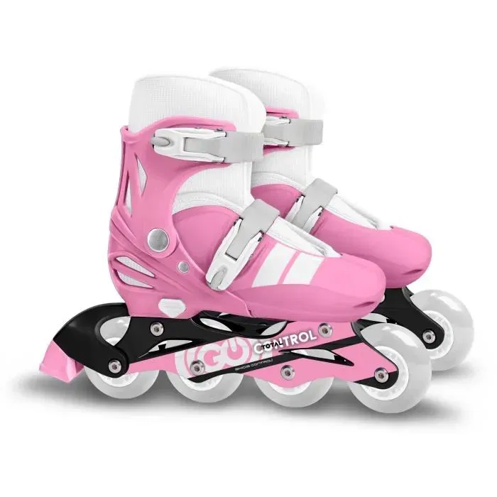 Stamp Patins en Ligne Ajustables STAMP SKIDS CONTROL pour Enfants (6 ans et +) - Taille 30-33 - Rose - Frein Arrière, Roulements à Billes 608Z Stamp Patins en Ligne Ajustables STAMP SKIDS CONTROL pour Enfants (6 ans et +) - Taille 30-33 - Rose - Frein Arrière, Roulements à Billes 608Z