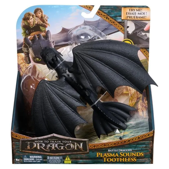 Spin Master Figurine Dragon Interactif Krokmou 25 cm - Sons et Mouvements d'ailes - Film Dragons Movie