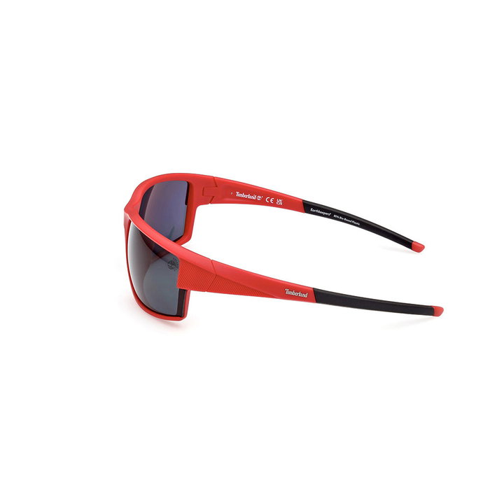 Timberland Lunettes de soleil TB9308 67T Homme Rectangulaires Polarisées Rouge 130 mm
