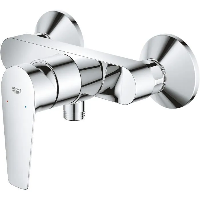 GROHE - Mitigeur de douche monocommande à poser mural chromé, économique en eau, compatible perçage 2 trous, garantie 5 ans