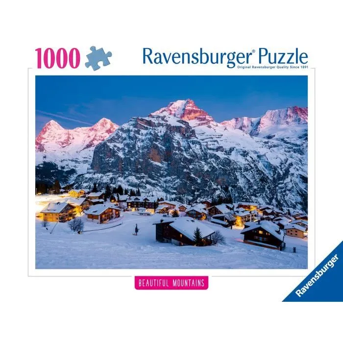 Ravensburger Puzzle 12000254, 1000 Pièces, Vue de Mürren dans l'Oberland Bernois, Qualité Supérieure, Pour Adultes et Enfants dès 14 Ans