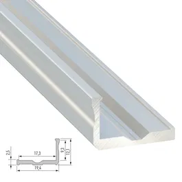 Profil Aluminium Type F 2,02M - Anodisé Argent