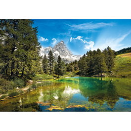 CLEMENTONI Puzzle Lago Azul 1500 Pièces - Puzzle d'Art Paysage Lac - Jeu en Espagnol (59,2x84,3 cm)