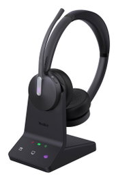 Yealink WH64 - Casque sans fil professionnel DECT et Bluetooth 5.2 avec micros MEMS, USB-C et certification Microsoft Teams, 20 Hz-20 kHz