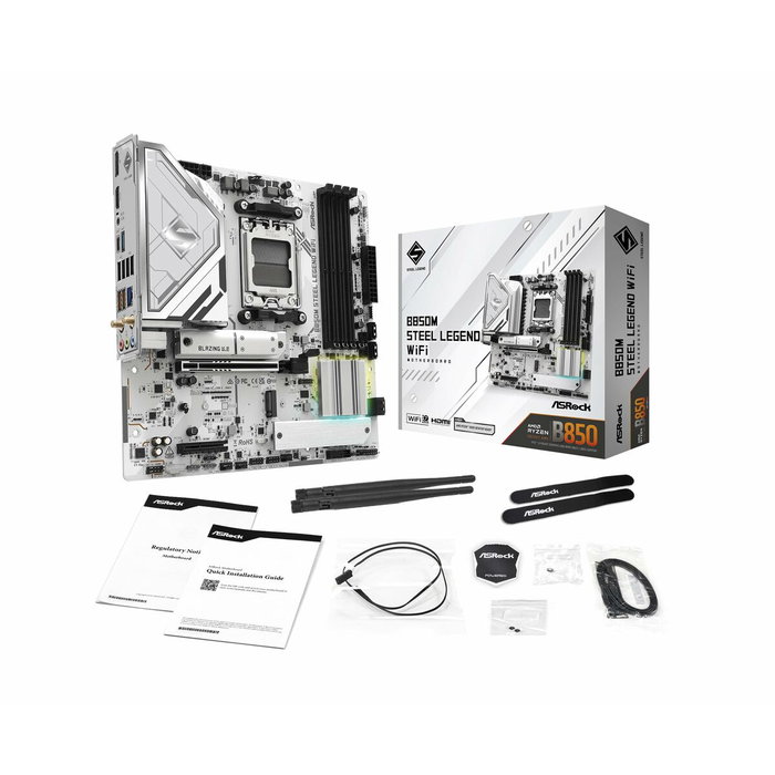 Carte Mère ASRock B850M Steel Legend WiFi Intel Wi-Fi 6 AMD AM5 AMD B850 Carte Mère ASRock B850M Steel Legend WiFi Intel Wi-Fi 6 AMD AM5 AMD B850