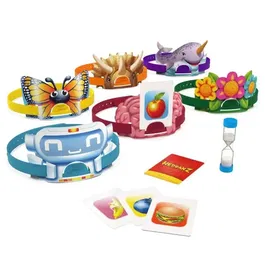 Spin Master - Jeu Devine Tête Classique, 2 à 6 joueurs, avec 72 cartes, 6 bandeaux et sablier, Jeu de devinettes en famille, À partir de 6 ans