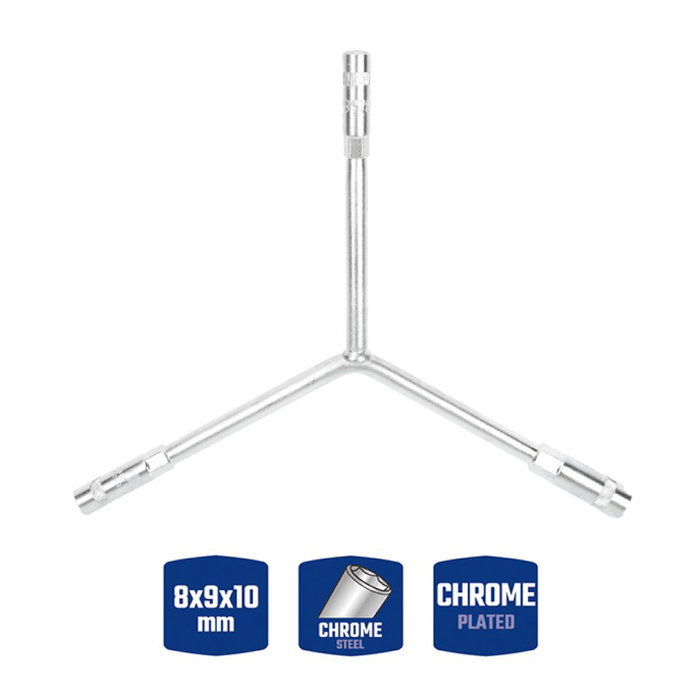 Workpro Clé à tube en Y 12 x 14 x 17 mm, hexagonal, acier 40Cr chromé Workpro Clé à tube en Y 12 x 14 x 17 mm, hexagonal, acier 40Cr chromé